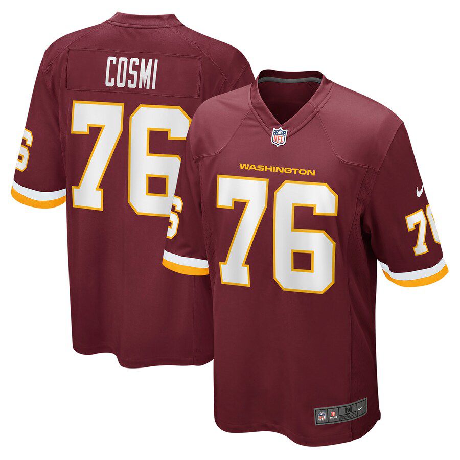 Men Washington Redskins 76 Sam Cosmi Nike Burgundy Game NFL Jersey